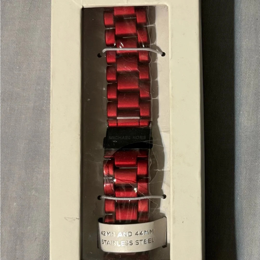 Michael Kors Red Stainless Steel Watch Band for Men